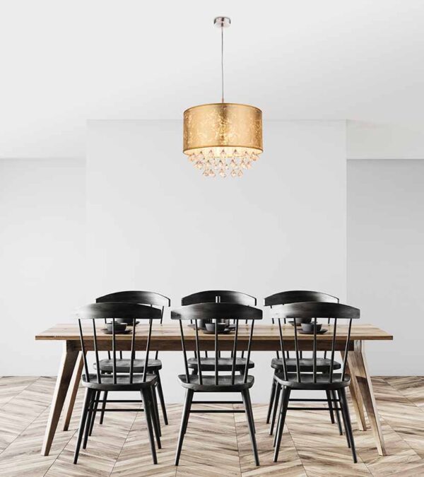 Globo Amy hanglamp – ø 40 cm – E27 (grote fitting) – Nikkel