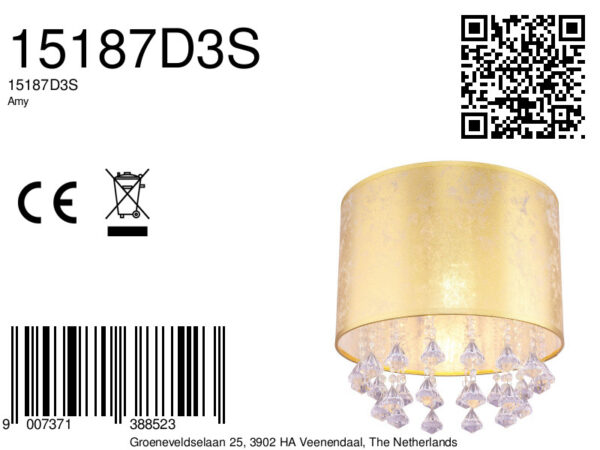 Globo Amy plafonniere – ø 30 cm – E27 (grote fitting) – Nikkel - Image 4
