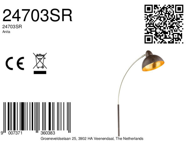 Globo Anita vloerlamp – E27 (grote fitting) – Bruin - Image 3