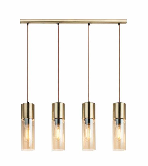 Globo Annika hanglamp – E27 (grote fitting) – Messing