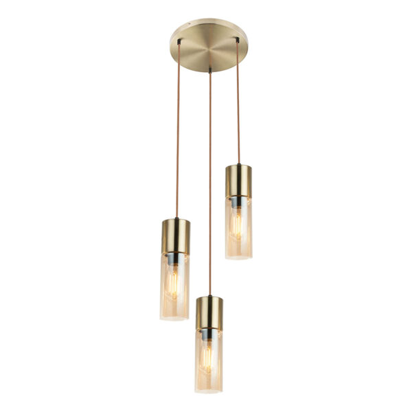 Globo Annika hanglamp – ø 30 cm – E27 (grote fitting) – Messing