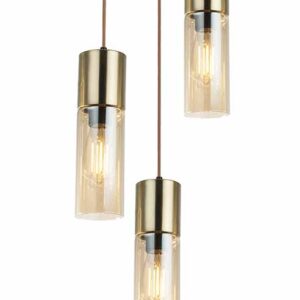 Globo Annika hanglamp – ø 30 cm – E27 (grote fitting) – Messing