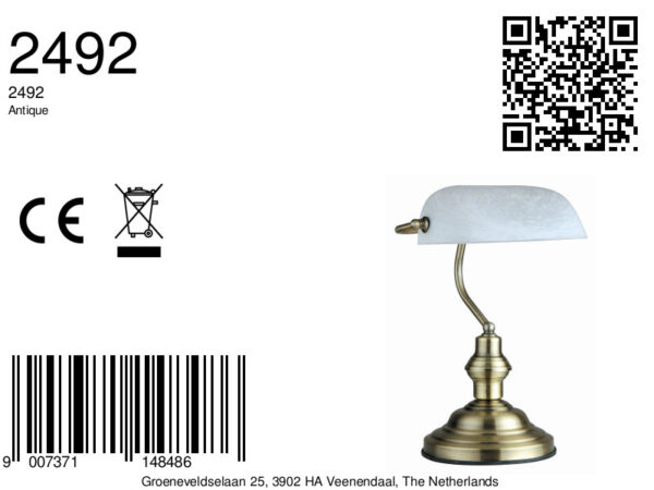 Globo Antique tafellamp – E27 (grote fitting) – Messing - Image 3