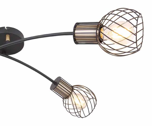 Globo Argusto plafonniere – E27 (grote fitting) – Zwart - Image 4