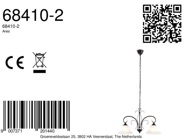 Globo Aries hanglamp – E27 (grote fitting) – Bruin - Image 2