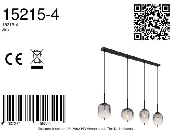 Globo Attila hanglamp – E14 (kleine fitting) – Zwart - Image 6