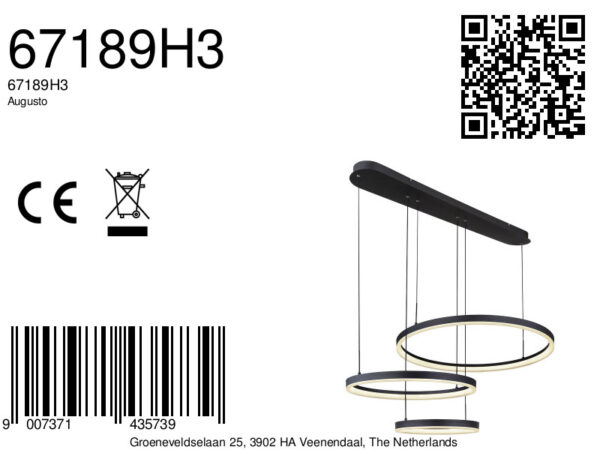 Globo Augusto hanglamp – Ingebouwd (LED) – Zwart - Image 5