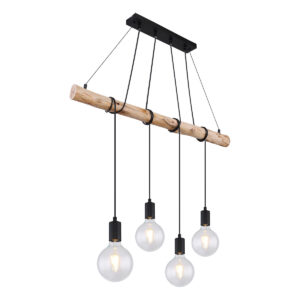 Globo Auston hanglamp – E27 (grote fitting) – Zwart
