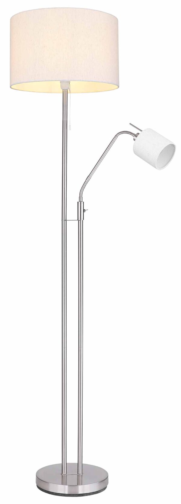 Globo Ava vloerlamp – ø 40 cm – E27 (grote fitting) – Nikkel - Image 3