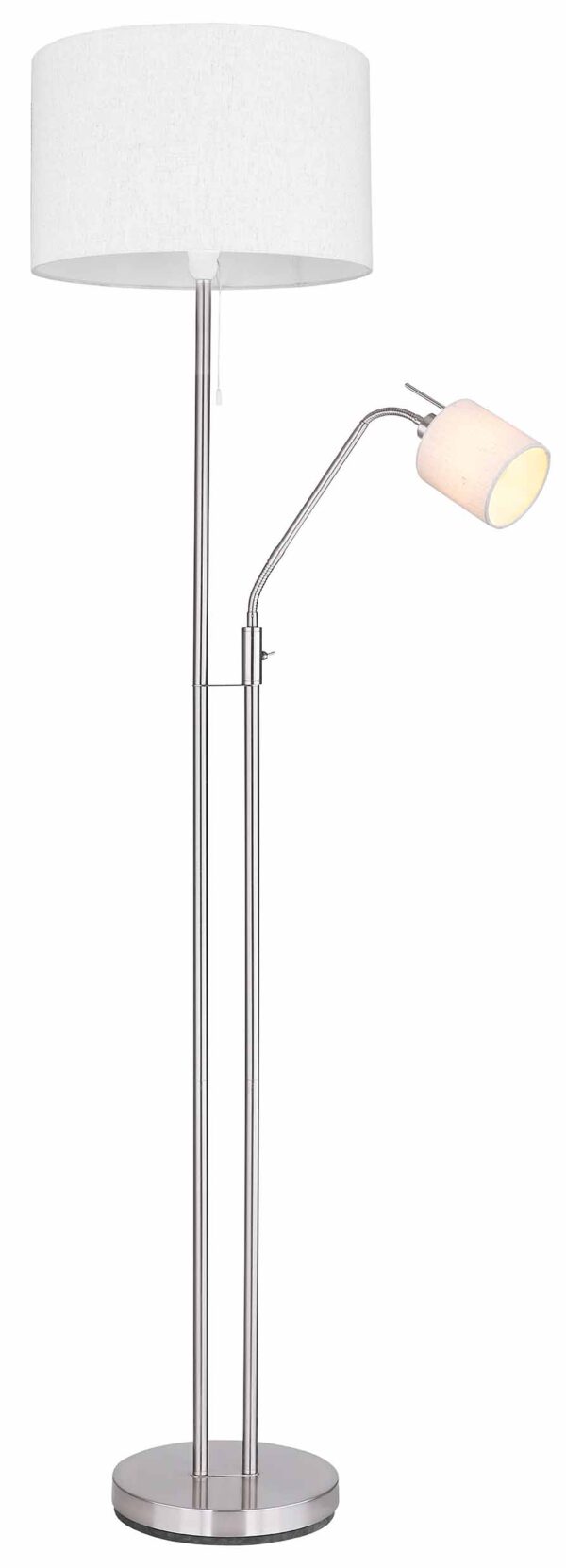 Globo Ava vloerlamp – ø 40 cm – E27 (grote fitting) – Nikkel - Image 4