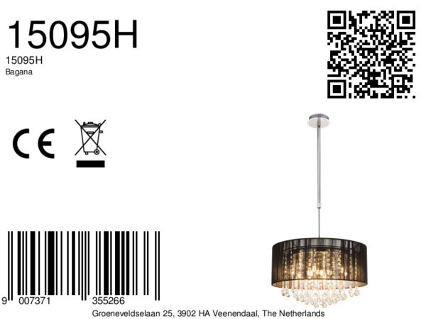 Globo Bagana hanglamp – ø 50 cm – G9 – Chroom - Image 2
