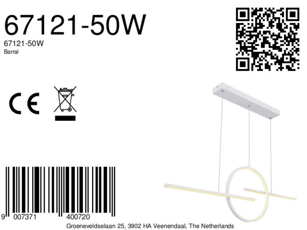 Globo Barral hanglamp – Ingebouwd (LED) – Wit - Image 5