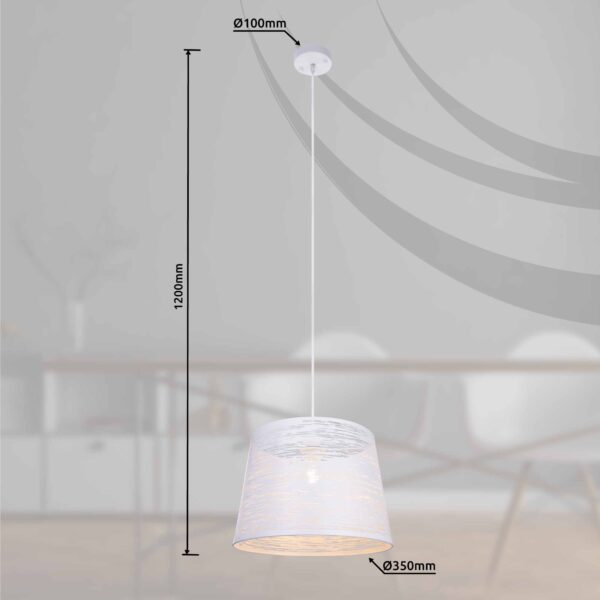 Globo Becca hanglamp – ø 35 cm – E27 (grote fitting) – Wit - Image 4