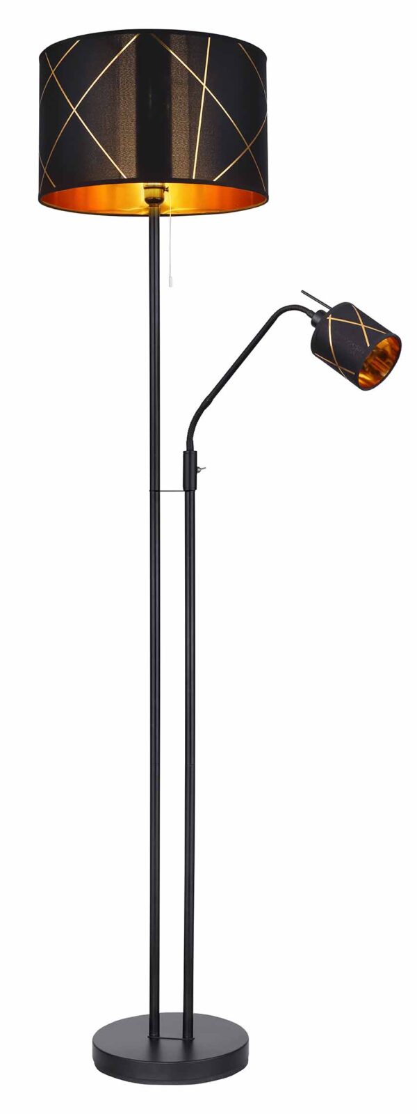 Globo Bemmo vloerlamp – ø 40 cm – E27 (grote fitting) – Zwart - Image 3