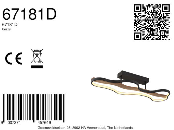 Globo Bezzy plafonniere – Ingebouwd (LED) – Zwart - Image 5