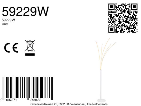 Globo Bizzy vloerlamp – Ingebouwd (LED) – Wit - Image 5