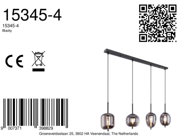 Globo Blacky hanglamp – E14 (kleine fitting) – Zwart - Image 4