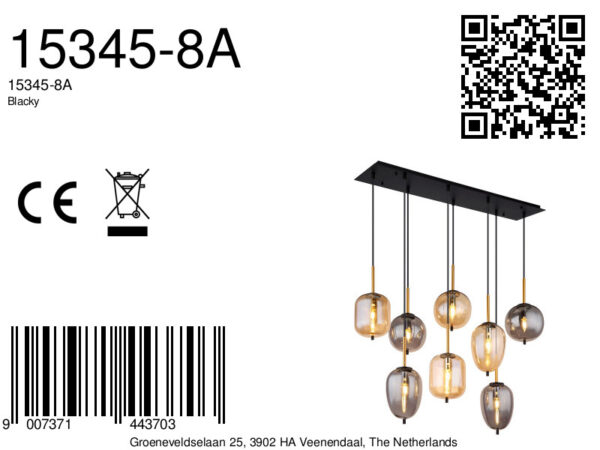 Metalen moderne zwarte hanglamp Globo Blacky - Image 6