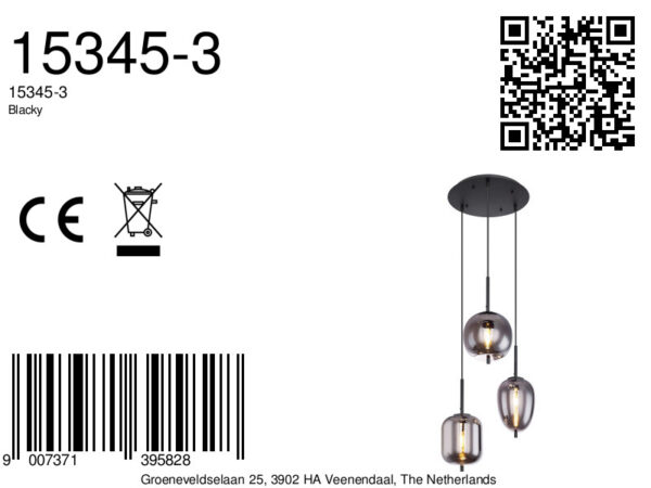 Globo Blacky hanglamp – ø 46 cm – E14 (kleine fitting) – Zwart - Image 4