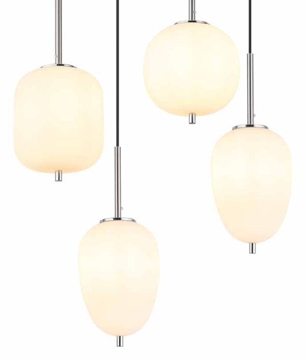 Globo Blacky i hanglamp – E14 (kleine fitting) – Nikkel - Image 3