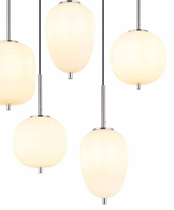 Globo Blacky i hanglamp – E14 (kleine fitting) – Nikkel - Image 3