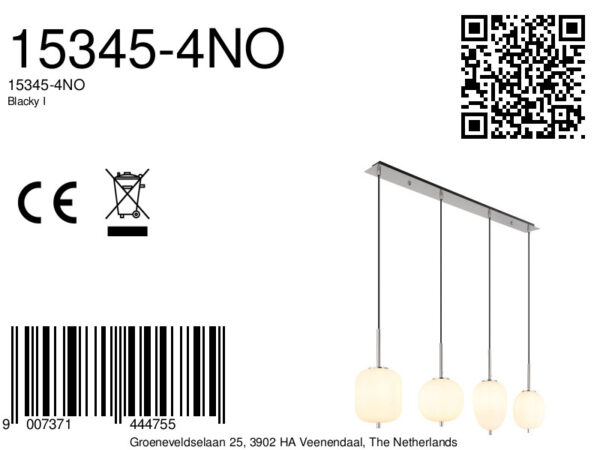 Globo Blacky i hanglamp – E14 (kleine fitting) – Nikkel - Image 6