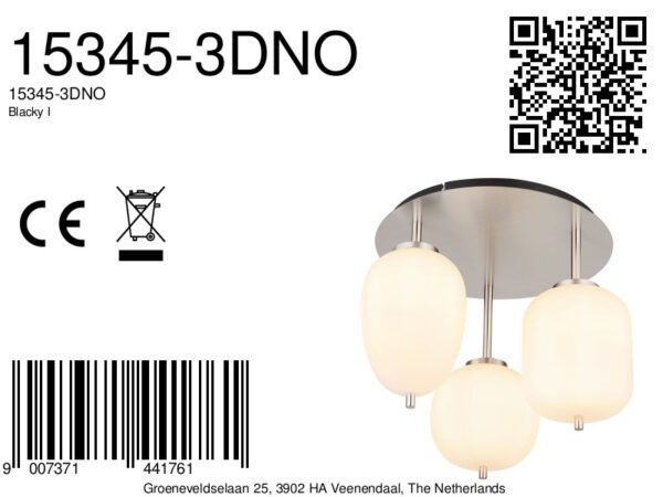 Globo Blacky i plafonniere – ø 46 cm – E14 (kleine fitting) – Nikkel - Image 6