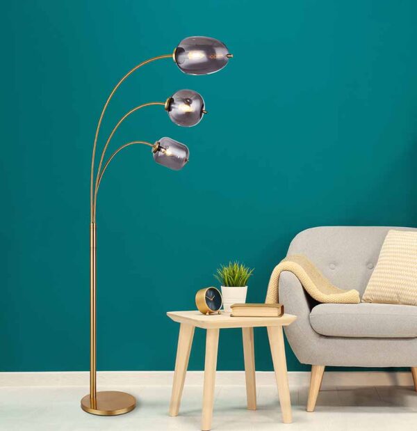 Globo Blacky i vloerlamp – E14 (kleine fitting) – Messing - Image 4