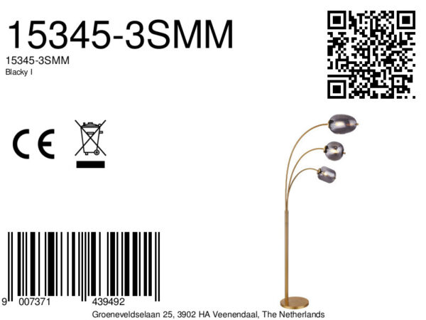 Globo Blacky i vloerlamp – E14 (kleine fitting) – Messing - Image 6