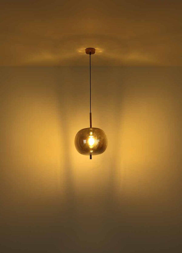 Globo Blacky i vloerlamp – ø 30 cm – E27 (grote fitting) – Messing - Image 4