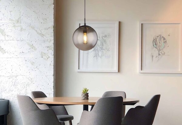 Zwart metalen bol moderne hanglamp Globo Blama - Image 3