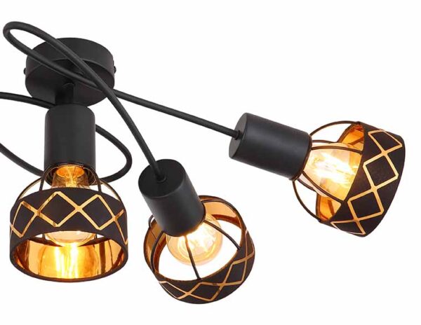 Globo Blanca plafonniere – E27 (grote fitting) – Zwart - Image 3