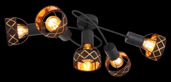 Globo Blanca plafonniere – E27 (grote fitting) – Zwart - Image 4