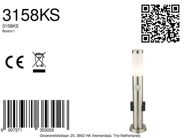 Globo Boston i vloerlamp – ø 13,1 cm – E27 (grote fitting) – - Image 4