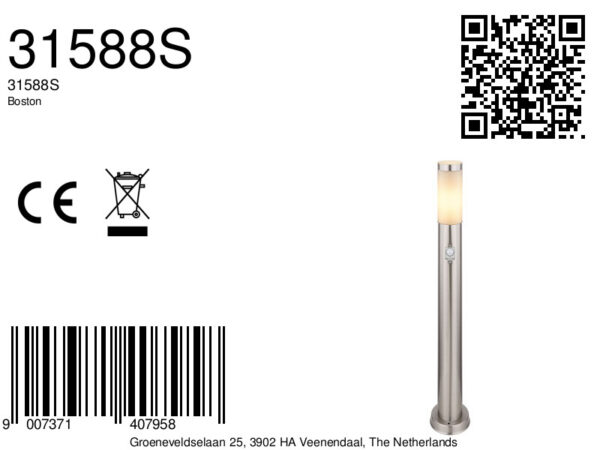 Globo Boston vloerlamp – ø 12,7 cm – E27 (grote fitting) – - Image 5