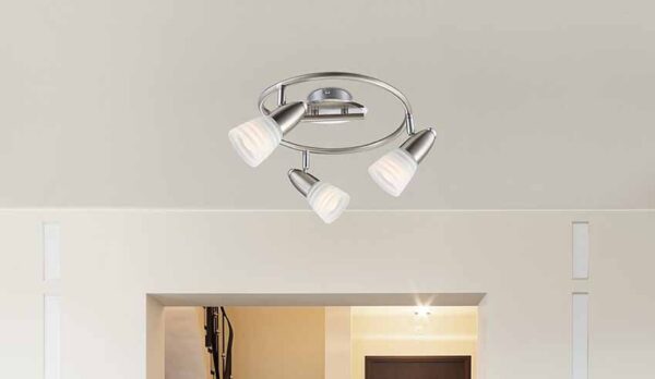 Globo Caleb spot – ø 29 cm – LED + E14 – Chroom