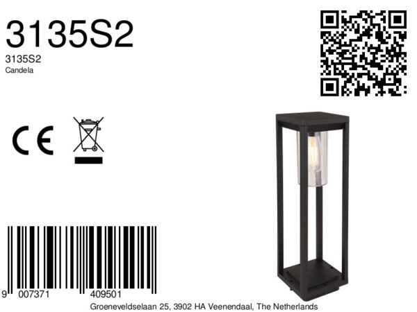 Globo Candela vloerlamp – LED + E27 – Zwart - Image 5