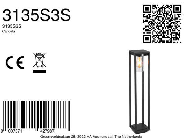 Globo Candela vloerlamp – LED + E27 – Zwart - Image 5
