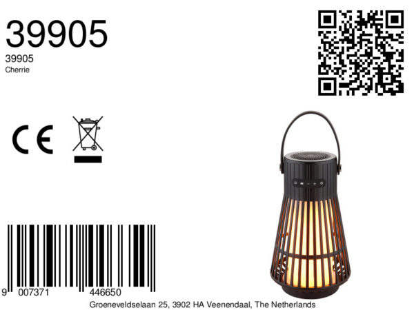 Globo Cherrie tafellamp – ø 11,3 cm – Ingebouwd (LED) – Zwart - Image 5