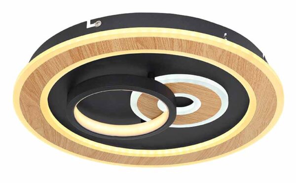 Globo Chessy plafonniere – ø 40 cm – Ingebouwd (LED) – Zwart - Image 4