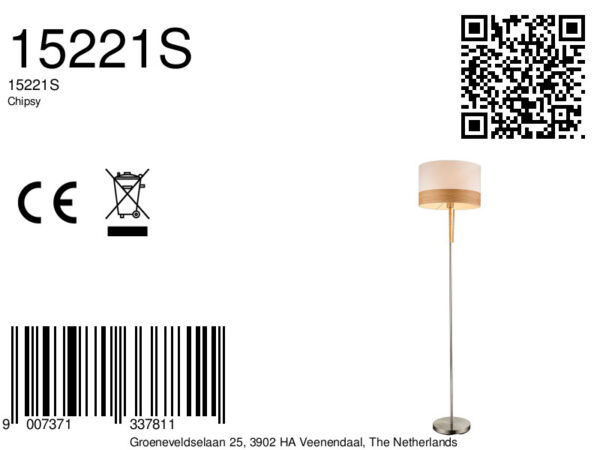 Vloerlamp nikkel metaal rond klassiek Globo Chipsy - Image 3