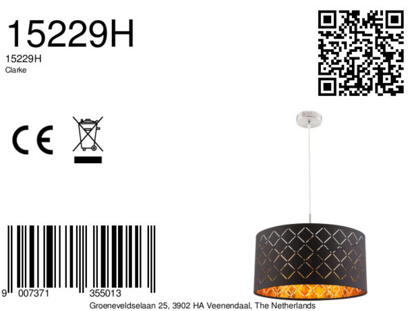 Globo Clarke hanglamp – ø 40 cm – E27 (grote fitting) – Nikkel - Image 2