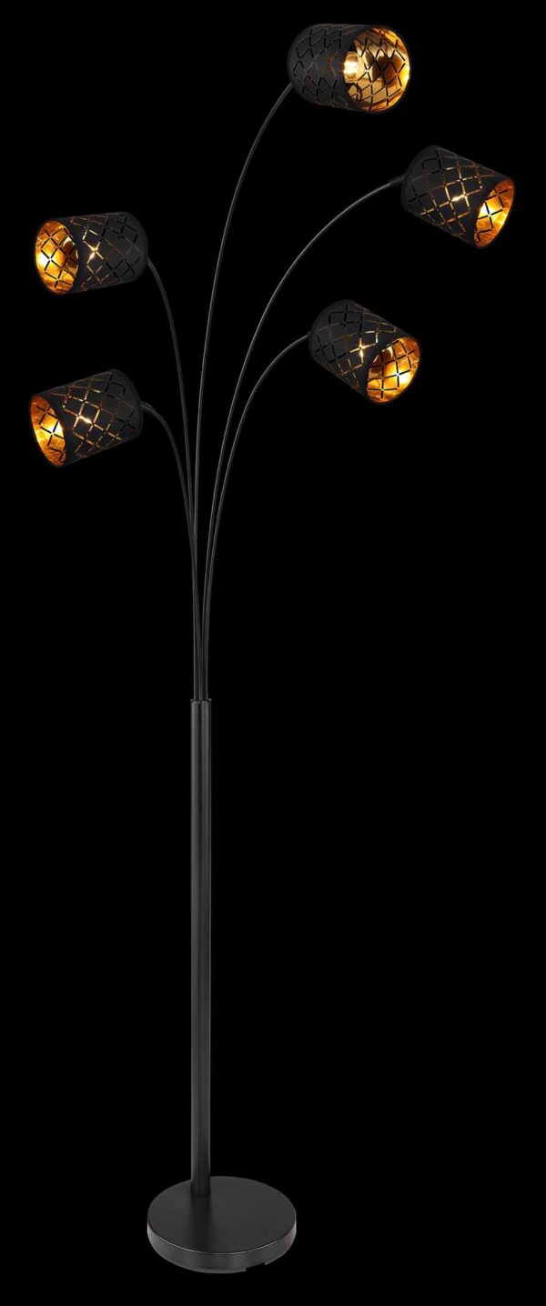Zwarte retro metalen vloerlamp Globo Clarke - Image 4