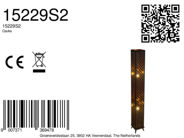 Globo Clarke vloerlamp – E27 (grote fitting) – Nikkel - Image 3