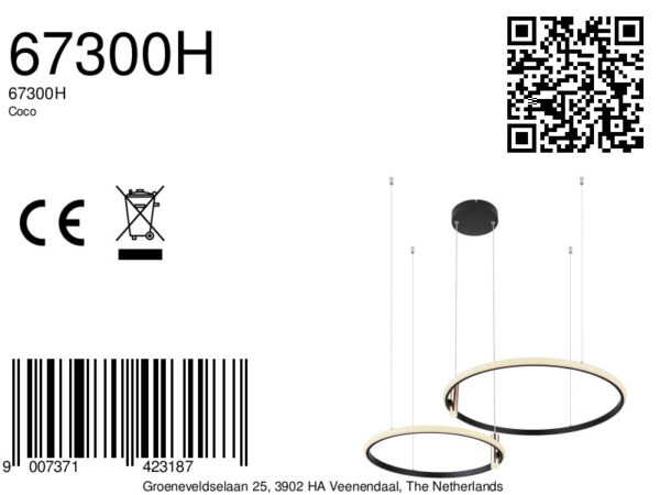 Globo Coco hanglamp – Ingebouwd (LED) – Zwart - Image 5
