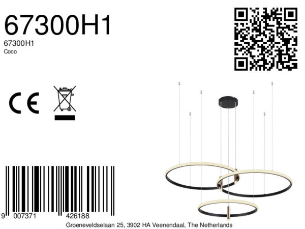 Globo Coco hanglamp – Ingebouwd (LED) – Zwart - Image 5