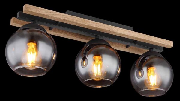 Globo Conni plafonniere – E27 (grote fitting) – Zwart - Image 3