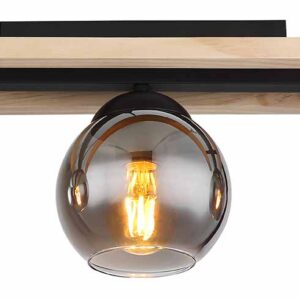 Globo Conni plafonniere – E27 (grote fitting) – Zwart