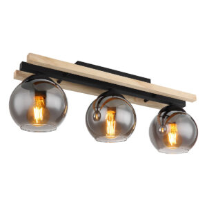 Globo Conni plafonniere – E27 (grote fitting) – Zwart