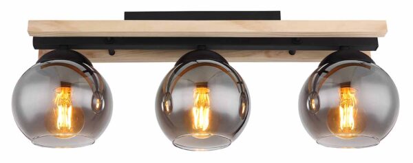 Globo Conni plafonniere – E27 (grote fitting) – Zwart